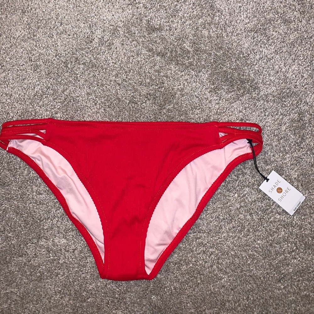 BRAND NWT Shade & Shore Red Bikini Bottoms sz XL - Picture 3 of 10